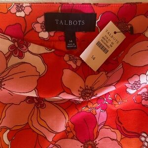 Talbots Floral Mini Skirt in Orange and Pink